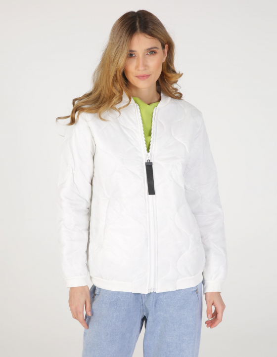 KURTKA TYPU BOMBER 194-5368 BIANCO