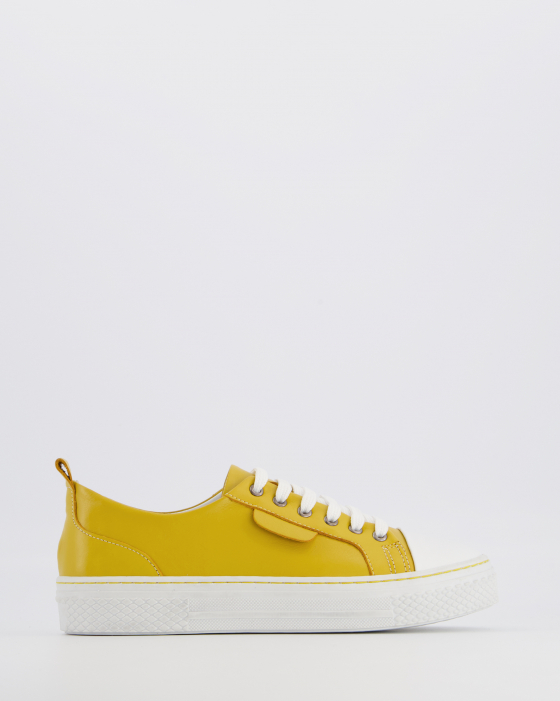 SKÓRZANE TRAMPKI DAMSKIE 032501 YELLOW