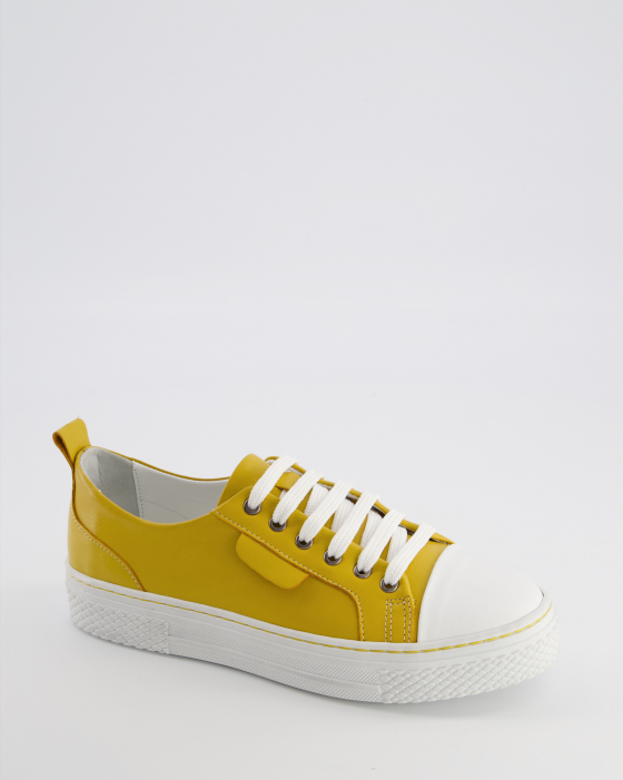 SKÓRZANE TRAMPKI DAMSKIE 032501 YELLOW