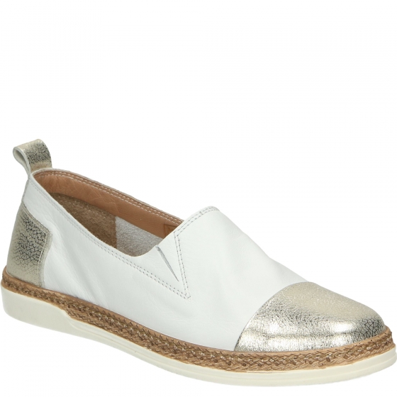 BIAŁE ESPADRYLE W SPORTOWYM STYLU 103E WHITE-GOLD