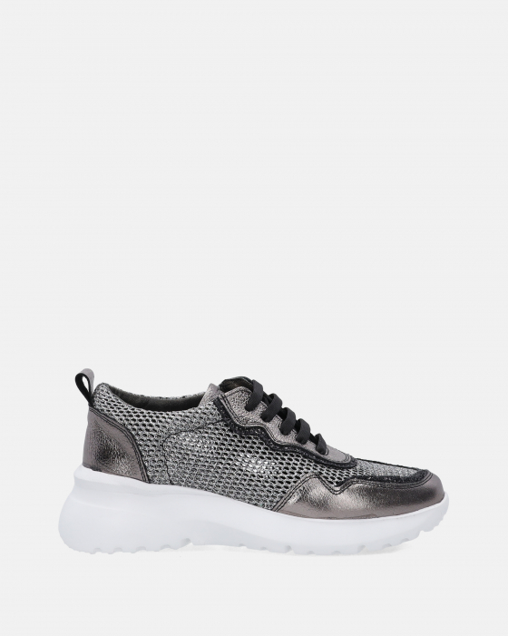 SREBRNE SNEAKERSY DAMSKIE 141208 GUNMETAL