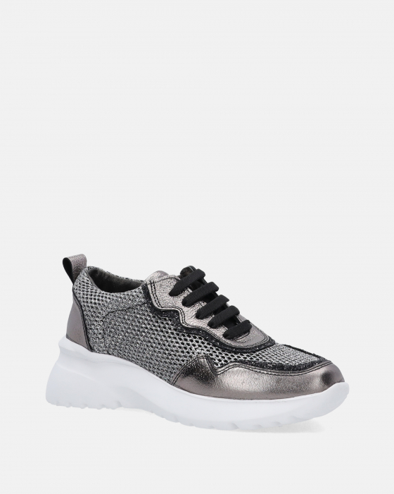 SREBRNE SNEAKERSY DAMSKIE 141208 GUNMETAL