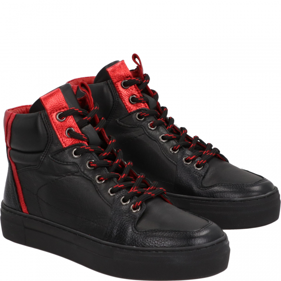 SNEAKERSY DAMSKIE  143103 BLACK-RED