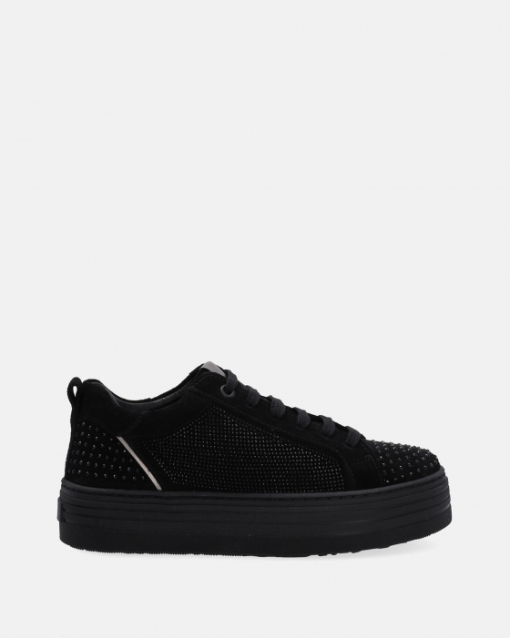 CZARNE SNEAKERSY NA PLATFORMIE 23684-4 SU BLACK