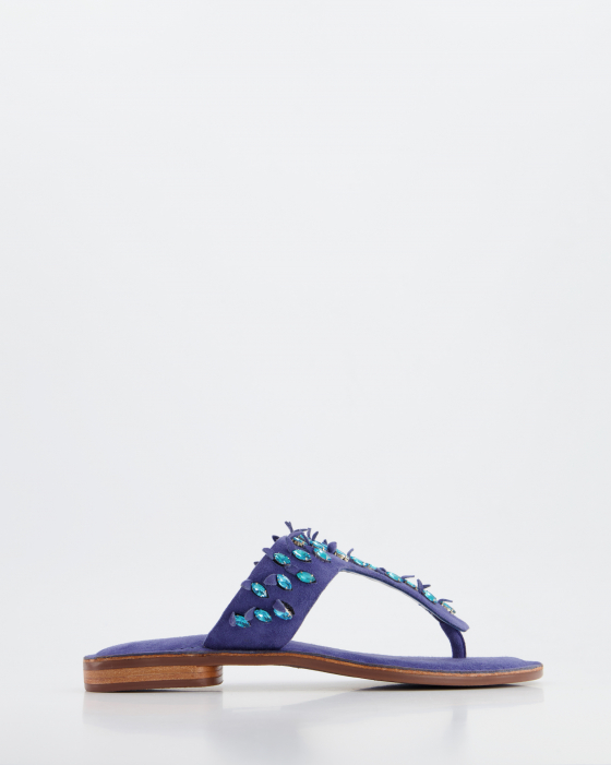 ZAMSZOWE KLAPKI 2534 CAMOSC BLU