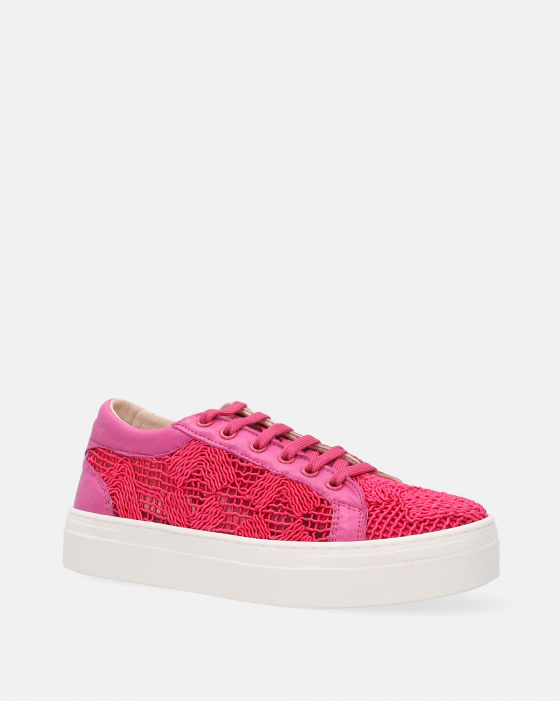 RÓŻOWE SNEAKERSY Z MATERIAŁU 28099 FUXIA