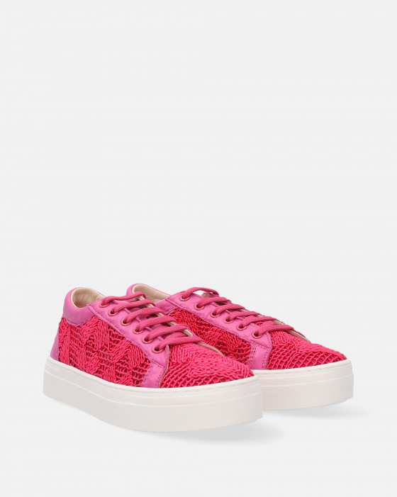 RÓŻOWE SNEAKERSY Z MATERIAŁU 28099 FUXIA