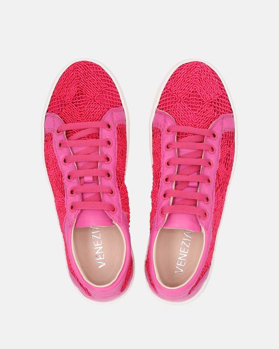 RÓŻOWE SNEAKERSY Z MATERIAŁU 28099 FUXIA