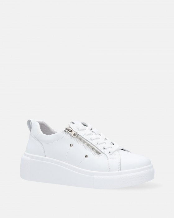 BIAŁE SNEAKERSY Z SUWAKIEM 2839-1 WHITE