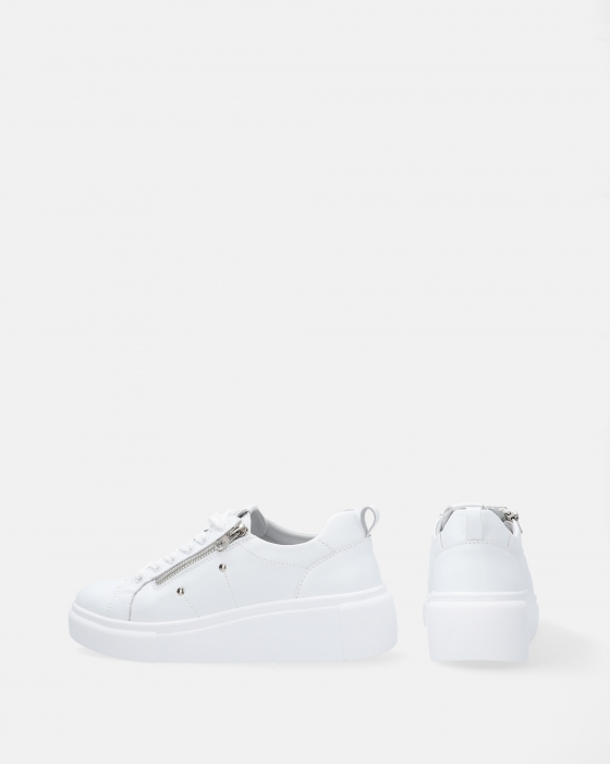 BIAŁE SNEAKERSY Z SUWAKIEM 2839-1 WHITE