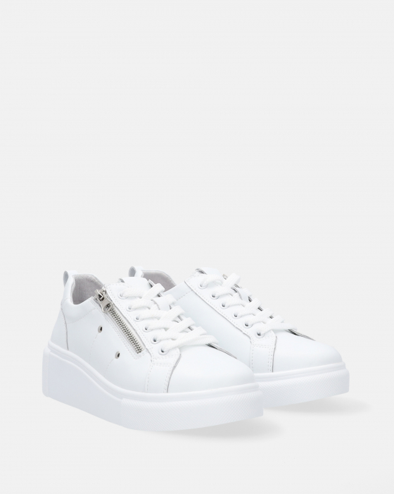 BIAŁE SNEAKERSY Z SUWAKIEM 2839-1 WHITE