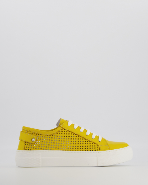 SKÓRZANE TRAMPKI DAMSKIE 369 YELLOW