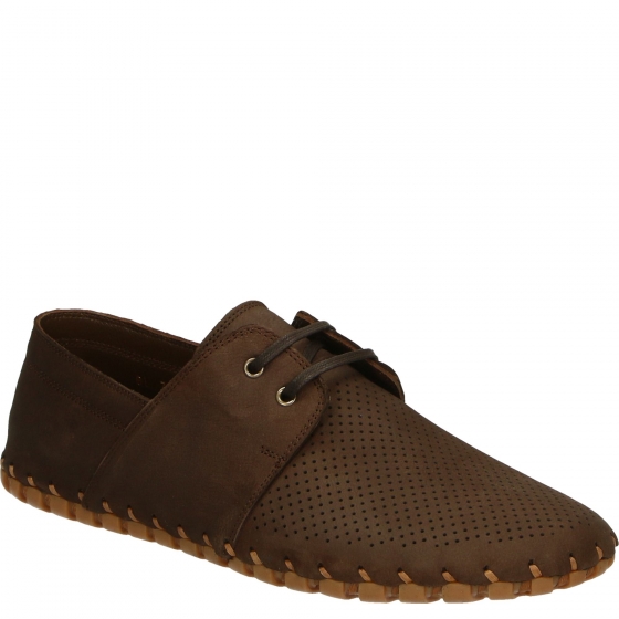 SZNUROWANE MOKASYNY MĘSKIE 7032 204 BROWN