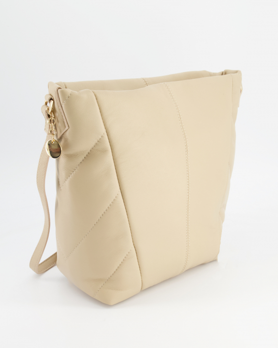 SKÓRZANA SHOPPERKA 7630 NAPPA BEIGE