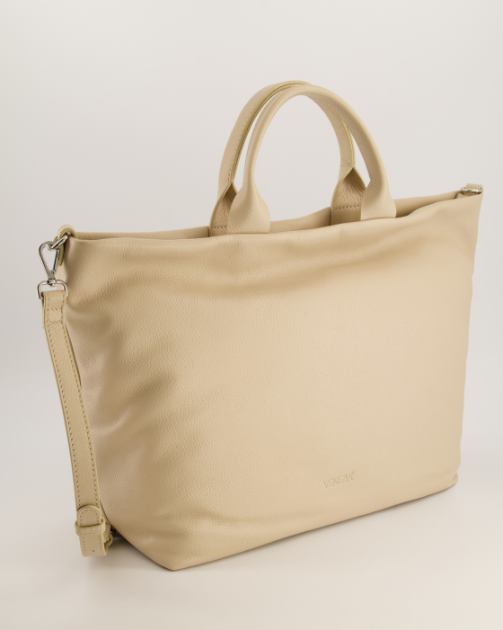 SKÓRZANA SHOPPERKA 8787 TIG BEIGE