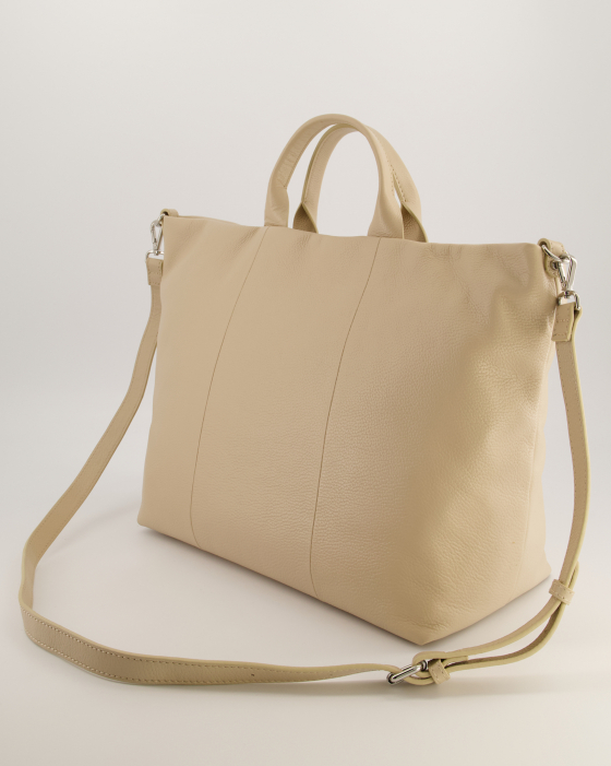 SKÓRZANA SHOPPERKA 8787 TIG BEIGE