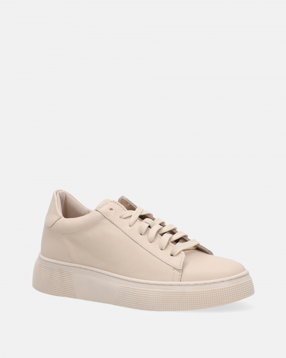 BEŻOWE SNEAKERSY ZE SKÓRY NATURALNEJ D010 BEIGE