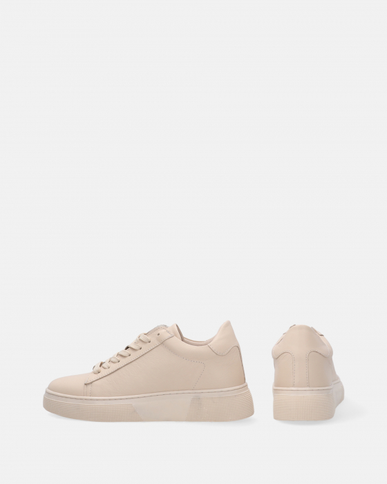 BEŻOWE SNEAKERSY ZE SKÓRY NATURALNEJ D010 BEIGE