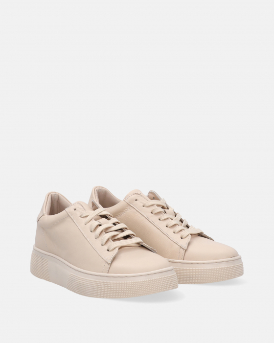 BEŻOWE SNEAKERSY ZE SKÓRY NATURALNEJ D010 BEIGE