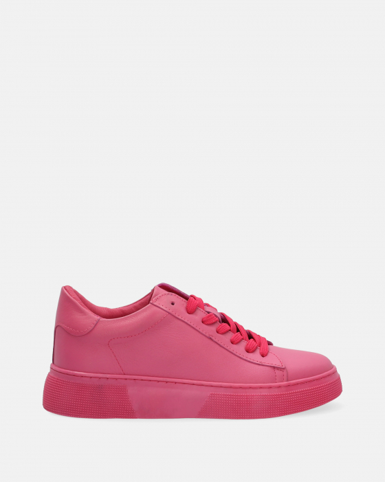 RÓŻOWE SNEAKERSY ZE SKÓRY NATURALNEJ D010 FUXIA