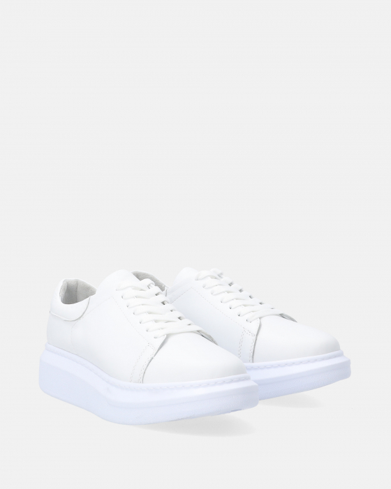 BIAŁE SKÓRZANE SNEAKERSY NA PLATFORMIE SW280X WHITE